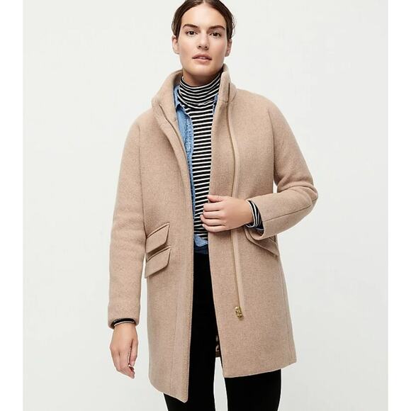 J. Crew Cocoon Coat in Italian Stadium Cloth Wool Blend in Cream 00 - Picture 1 of 8